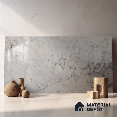 Belina Quartz QR 00174 Sahara Vein Value Series 10.5 ft x 5.25 ft Quartz - 20 mm | 5 Years Warranty | Suitable for Kitchen, Restaurant, Counter Tops, Dining, Reception, office