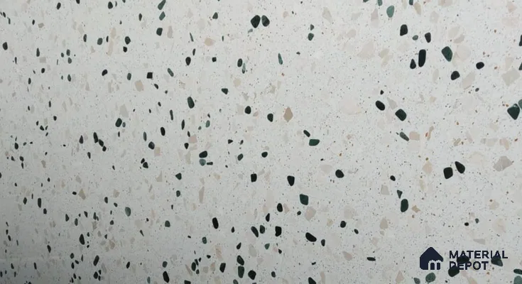 Belina Quartz QR 00185 Verde Terrazzo Series 10.6 ft x 5.31 ft Quartz - 20 mm | 5 Years Warranty | Suitable for Kitchen, Restaurant, Counter Tops, Dining, Reception, office