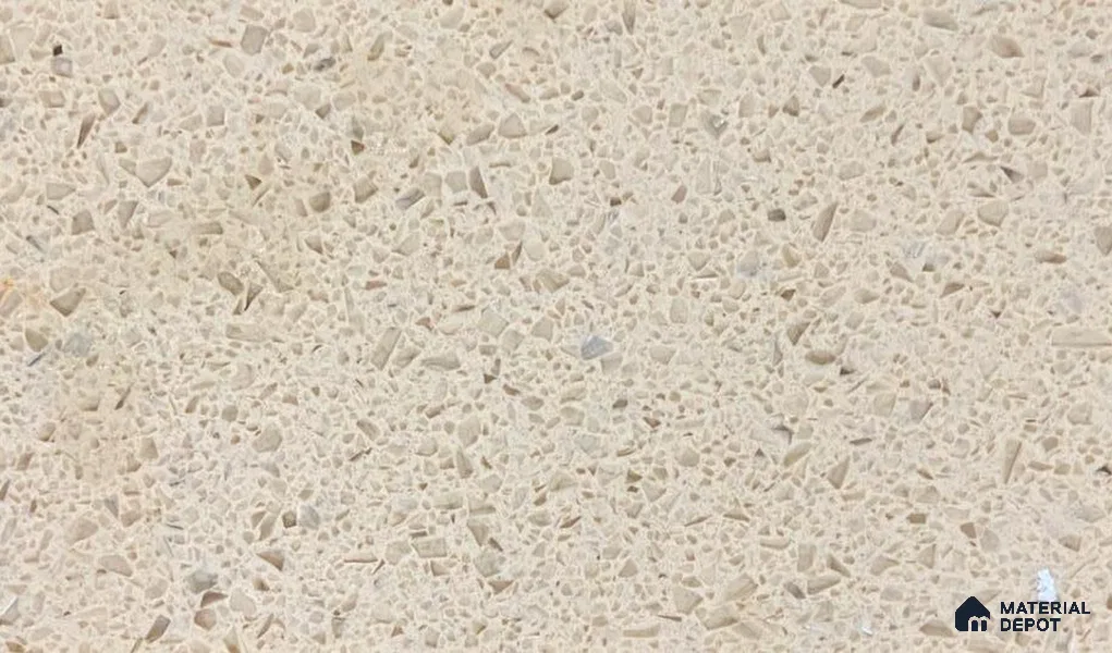 Belina Quartz QR 00162 Sienna Terrazzo Value Series 10.5 ft x 5.25 ft Quartz - 20 mm | 5 Years Warranty | Suitable for Kitchen, Restaurant, Counter Tops, Dining, Reception, office