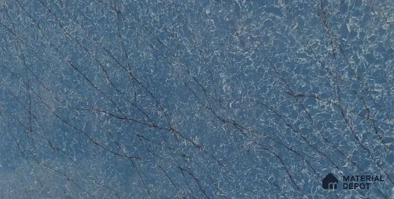 Belina Quartz QR 00269 Azure Cascade Value Series 10.5 ft x 5.25 ft Quartz - 20 mm | 5 Years Warranty | Suitable for Kitchen, Restaurant, Counter Tops, Dining, Reception, office