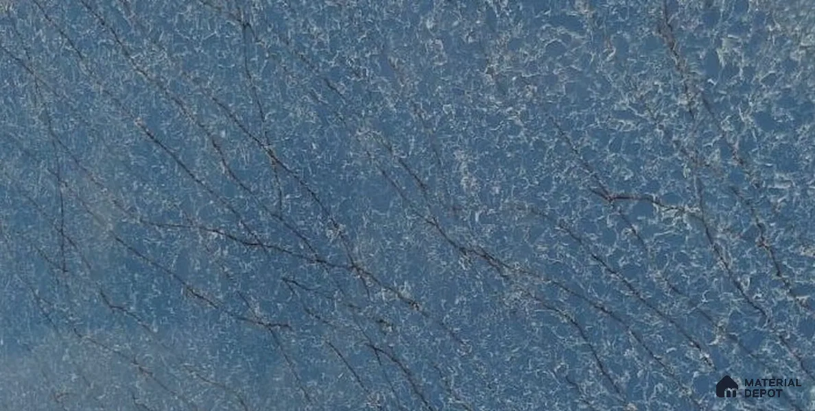 Belina Quartz QR 00269 Azure Cascade Value Series 10.5 ft x 5.25 ft Quartz - 20 mm | 5 Years Warranty | Suitable for Kitchen, Restaurant, Counter Tops, Dining, Reception, office