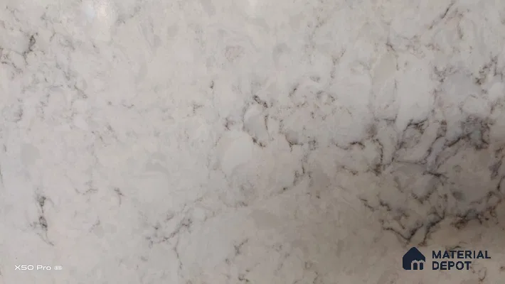 Belina Quartz QR 00174 Sahara Vein Value Series 10.5 ft x 5.25 ft Quartz - 20 mm | 5 Years Warranty | Suitable for Kitchen, Restaurant, Counter Tops, Dining, Reception, office