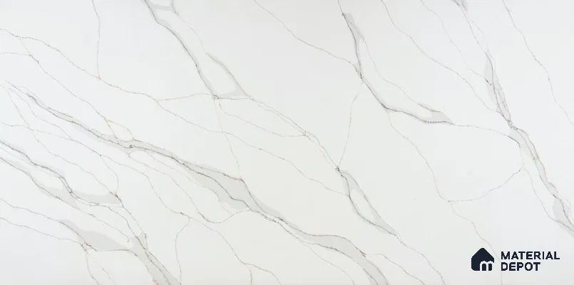 Belina Quartz QR 00273 Serene Cascade Value Series 10.66 ft x 5.41 ft Quartz - 20 mm | 5 Years Warranty | Suitable for Kitchen, Restaurant, Counter Tops, Dining, Reception, office