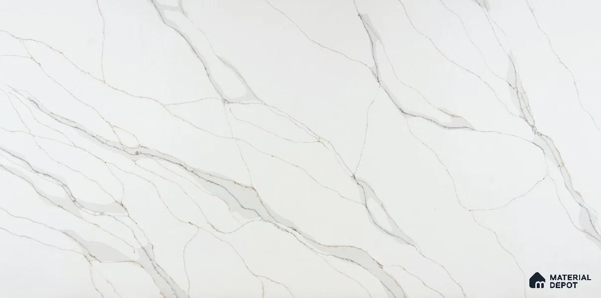 Belina Quartz QR 00273 Serene Cascade Value Series 10.66 ft x 5.41 ft Quartz - 20 mm | 5 Years Warranty | Suitable for Kitchen, Restaurant, Counter Tops, Dining, Reception, office