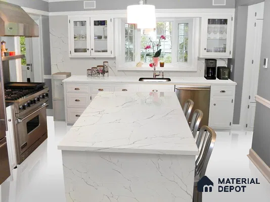 Belina Quartz QR 00178 Frosted Arbor Value Series 10.5 ft x 5.25 ft Quartz - 20 mm | 5 Years Warranty | Suitable for Kitchen, Restaurant, Counter Tops, Dining, Reception, office