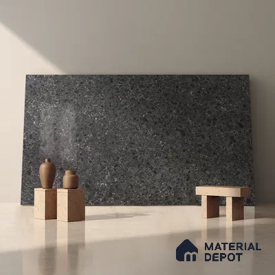 Belina Quartz QR 00173 Shadow Pietra Value Series 10.5 ft x 5.25 ft Quartz - 20 mm | 5 Years Warranty | Suitable for Kitchen, Restaurant, Counter Tops, Dining, Reception, office