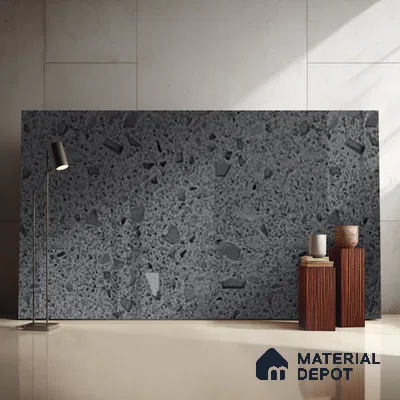 Belina Quartz QR 00163 Granite Mist Value Series 10.66 ft x 5.31 ft Quartz - 20 mm | 5 Years Warranty | Suitable for Kitchen, Restaurant, Counter Tops, Dining, Reception, office