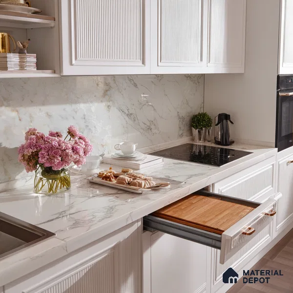 Belina Quartz QR 00300 Majestic Onyx Helsinki Series 10.5 ft x 5.35 ft Quartz - 20 mm | 10 Years and Replacement Warranty | Suitable for Kitchen, Restaurant, Counter Tops, Dining, Reception, office