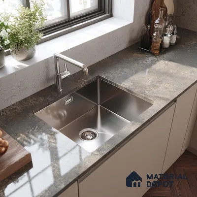 Belina Quartz QR 00331 Eclipse Golden Shadow Helsinki Series 10.5 ft x 5.35 ft Quartz - 20 mm | 10 Years and Replacement Warranty | Suitable for Kitchen, Restaurant, Counter Tops, Dining, Reception, office