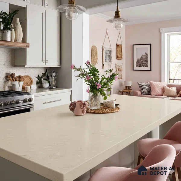 Belina Quartz QR 00325 Creston Helsinki Series 10.5 ft x 5.35 ft Quartz - 20 mm | 10 Years and Replacement Warranty | Suitable for Kitchen, Restaurant, Counter Tops, Dining, Reception, office