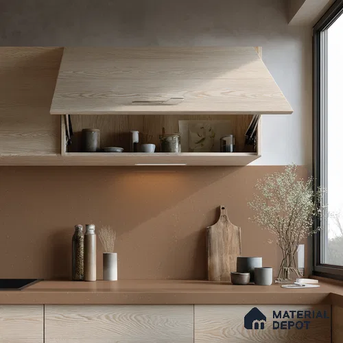 Belina Quartz QR 00303 Cosmo Cream Helsinki Series 10.5 ft x 5.35 ft Quartz - 20 mm | 10 Years and Replacement Warranty | Suitable for Kitchen, Restaurant, Counter Tops, Dining, Reception, office