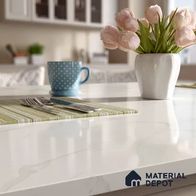 Belina Quartz QR 00284 Madura Royale Gold Helsinki Series 10.5 ft x 5.35 ft Quartz - 20 mm | 10 Years and Replacement Warranty | Suitable for Kitchen, Restaurant, Counter Tops, Dining, Reception, office