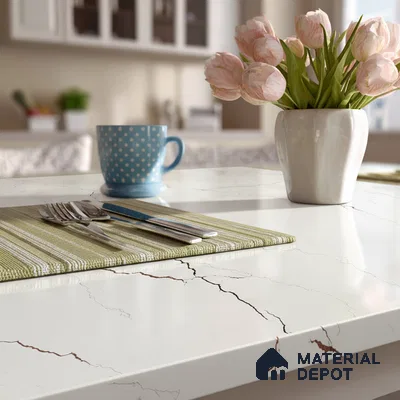 Belina Quartz QR 00234 Copper Vein Helsinki Series 11.5 ft x 6.5 ft Quartz - 20 mm | 10 Years of Replacement Warranty | Suitable for Kitchen, Restaurant, Counter Tops, Dining, Reception, office