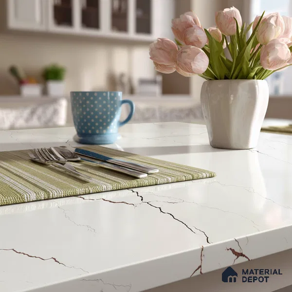 Belina Quartz QR 00234 Copper Vein Helsinki Series 11.5 ft x 6.5 ft Quartz - 20 mm | 10 Years of Replacement Warranty | Suitable for Kitchen, Restaurant, Counter Tops, Dining, Reception, office