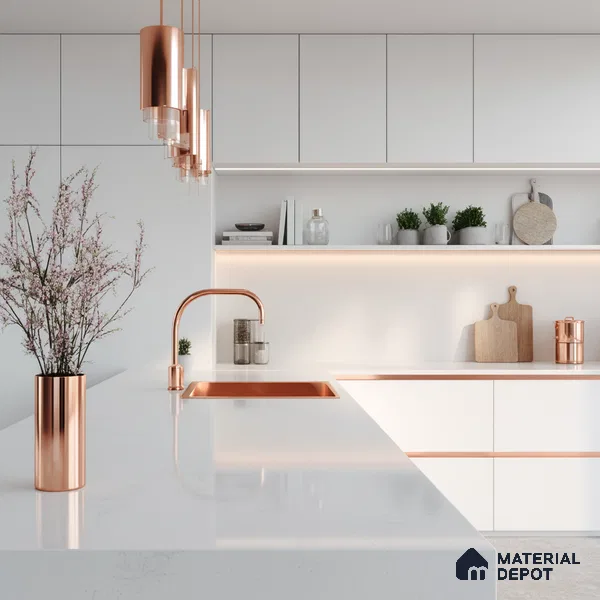 Belina Quartz QR 00203 Opaline Mist Helsinki Series 11.5 ft x 6.5 ft Quartz - 20 mm | 10 Years of Replacement Warranty | Suitable for Kitchen, Restaurant, Counter Tops, Dining, Reception, office
