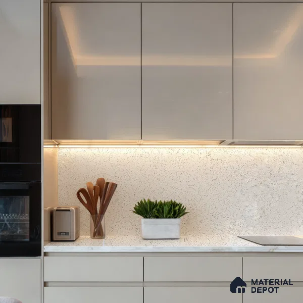 Belina Quartz QR 00201 Frosted Pebble Helsinki Series 11.5 ft x 6.5 ft Quartz - 20 mm | 10 Years of Replacement Warranty | Suitable for Kitchen, Restaurant, Counter Tops, Dining, Reception, office