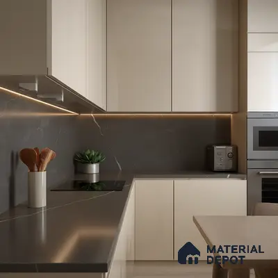 Belina Quartz QR 00240 Obsidian Trace Helsinki Series 11.5 ft x 6.5 ft Quartz - 20 mm | 10 Years of Replacement Warranty | Suitable for Kitchen, Restaurant, Counter Tops, Dining, Reception, office