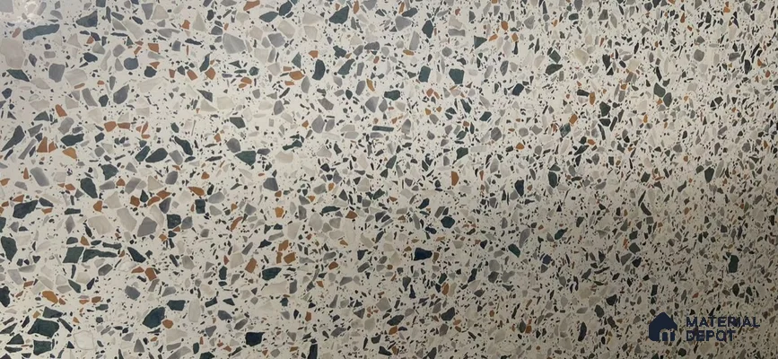 Belina Quartz QR 00182 Urban Terrazzo Value Series 10.6 ft x 5.38 ft Quartz - 20 mm | 5 Years Warranty | Suitable for Kitchen, Restaurant, Counter Tops, Dining, Reception, office