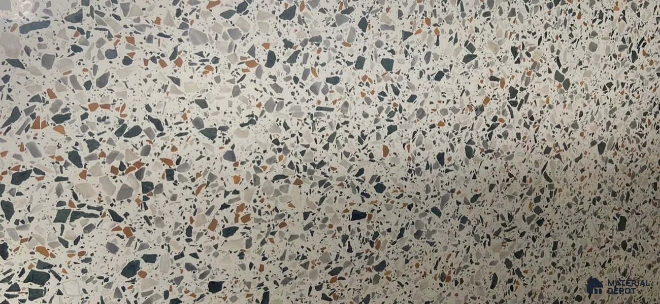 Belina Quartz QR 00182 Urban Terrazzo Value Series 10.6 ft x 5.38 ft Quartz - 20 mm | 5 Years Warranty | Suitable for Kitchen, Restaurant, Counter Tops, Dining, Reception, office