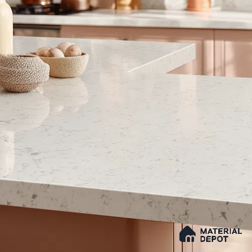 Belina Quartz QR 00050 Frosted Marina Regalia Series 11.42 ft x 6.58 ft Quartz - 20 mm | 10 Years Warranty | Suitable for Kitchen, Restaurant, Counter Tops, Dining, Reception, office