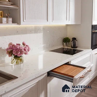 Belina Quartz QR 00070 Opaline Mist Viola Series 10.75 ft x 5.42 ft Quartz - 20 mm | 7 Years Warranty | Suitable for Kitchen, Restaurant, Counter Tops, Dining, Reception, office