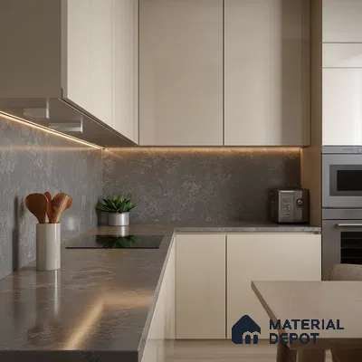 Belina Quartz QR 00001 C Urbane Viola Series 10.75 ft x 2.71 ft Quartz - 20 mm | 7 Years Warranty | Suitable for Kitchen, Restaurant, Counter Tops, Dining, Reception, office