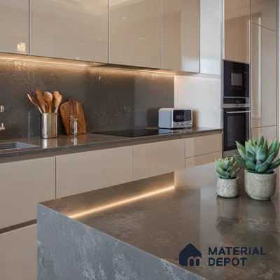 Belina Quartz QR 00001 C Urbane Viola Series 10.75 ft x 2.71 ft Quartz - 20 mm | 7 Years Warranty | Suitable for Kitchen, Restaurant, Counter Tops, Dining, Reception, office