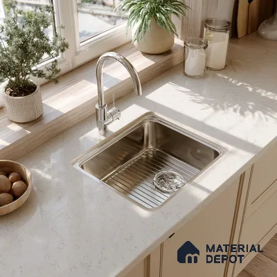 Belina Quartz QR 00067 Frosted Lattice Regalia Series 11.42 ft x 6.58 ft Quartz - 20 mm | 10 Years Warranty | Suitable for Kitchen, Restaurant, Counter Tops, Dining, Reception, office