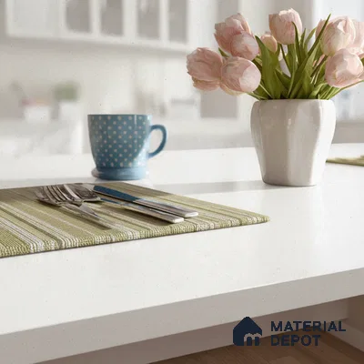 Belina Quartz QR 00068 Frosted Aurora Regalia Series 10.76 ft x 5.41 ft Quartz - 20 mm | 10 Years Warranty | Suitable for Kitchen, Restaurant, Counter Tops, Dining, Reception, office