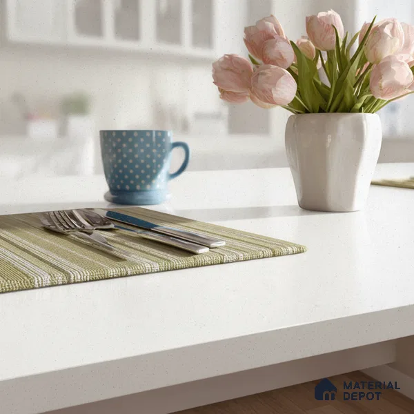 Belina Quartz QR 00068 Frosted Aurora Regalia Series 10.76 ft x 5.41 ft Quartz - 20 mm | 10 Years Warranty | Suitable for Kitchen, Restaurant, Counter Tops, Dining, Reception, office