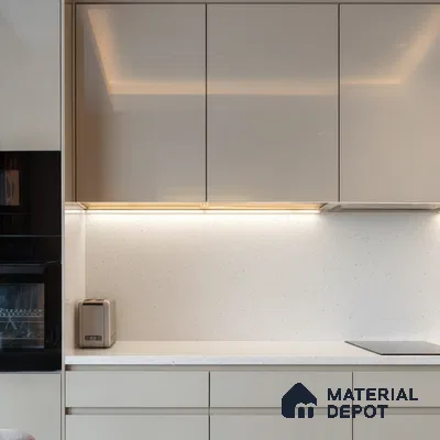 Belina Quartz QR 00068 Frosted Aurora Regalia Series 10.76 ft x 5.41 ft Quartz - 20 mm | 10 Years Warranty | Suitable for Kitchen, Restaurant, Counter Tops, Dining, Reception, office