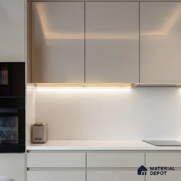 Belina Quartz QR 00068 Frosted Aurora Regalia Series 10.76 ft x 5.41 ft Quartz - 20 mm | 10 Years Warranty | Suitable for Kitchen, Restaurant, Counter Tops, Dining, Reception, office