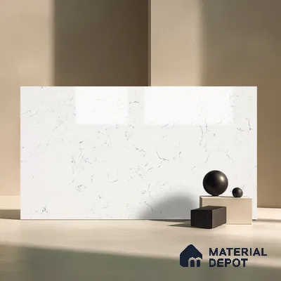 Belina Quartz QR 00172 Mist Vein Value Series 10.5 ft x 5.25 ft Quartz - 20 mm | 5 Years Warranty | Suitable for Kitchen, Restaurant, Counter Tops, Dining, Reception, office
