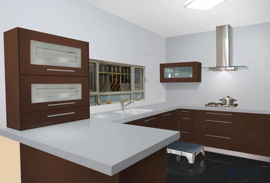 Belina Quartz QR 00192 Ivory Cloud Value Series 10.5 ft x 5.25 ft Quartz - 20 mm | 5 Years Warranty | Suitable for Kitchen, Restaurant, Counter Tops, Dining, Reception, office