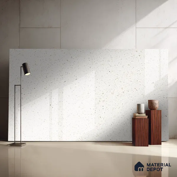 Belina Quartz QR 00167 Frosted Pebble Value Series 10.66 ft x 5.41 ft Quartz - 20 mm | 5 Years Warranty | Suitable for Kitchen, Restaurant, Counter Tops, Dining, Reception, office