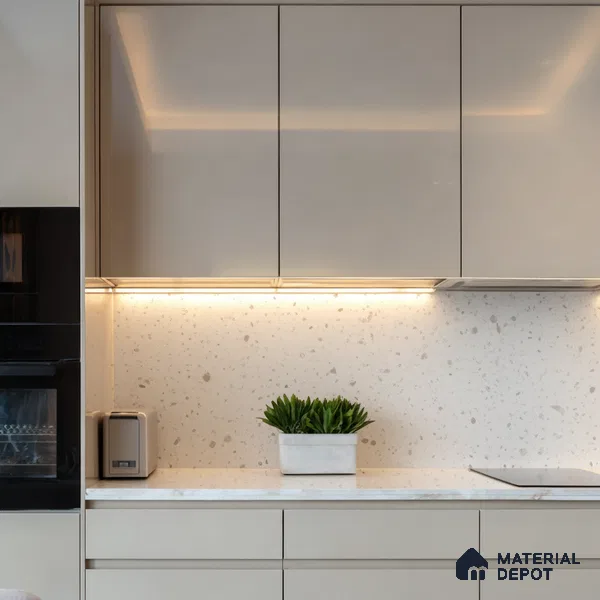 Belina Quartz QR 00167 Frosted Pebble Value Series 10.66 ft x 5.41 ft Quartz - 20 mm | 5 Years Warranty | Suitable for Kitchen, Restaurant, Counter Tops, Dining, Reception, office