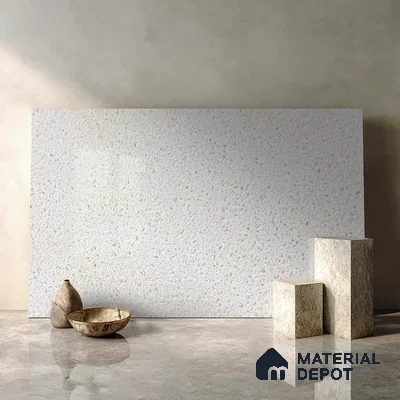 Belina Quartz QR 00165 Mist Aura Value Series 10.66 ft x 5.41 ft Quartz - 20 mm | 5 Years Warranty | Suitable for Kitchen, Restaurant, Counter Tops, Dining, Reception, office