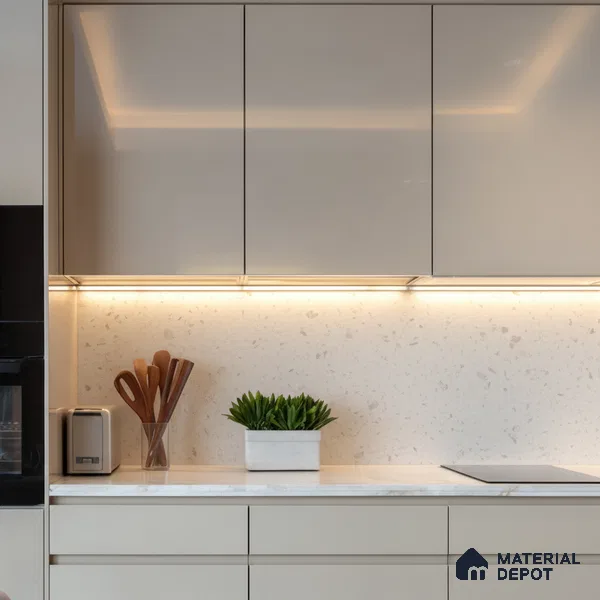 Belina Quartz QR 00165 Mist Aura Value Series 10.66 ft x 5.41 ft Quartz - 20 mm | 5 Years Warranty | Suitable for Kitchen, Restaurant, Counter Tops, Dining, Reception, office