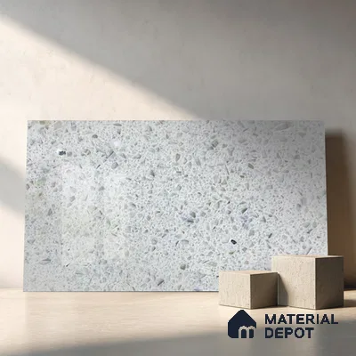 Belina Quartz QR 00164 Frosted Pebble Value Series 10.66 ft x 5.31 ft Quartz - 20 mm | 5 Years Warranty | Suitable for Kitchen, Restaurant, Counter Tops, Dining, Reception, office