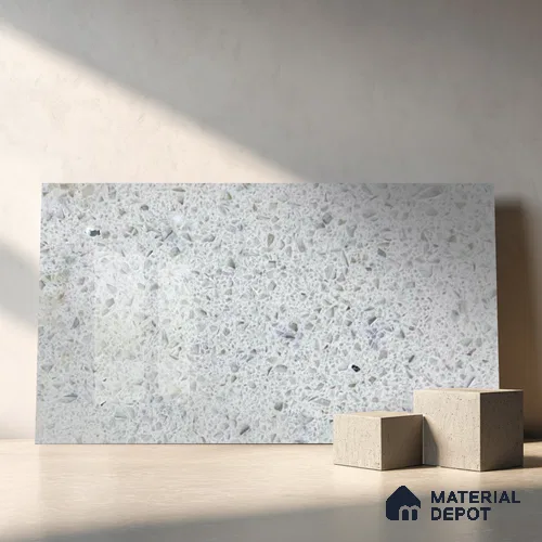 Belina Quartz QR 00164 Frosted Pebble Value Series 10.66 ft x 5.31 ft Quartz - 20 mm | 5 Years Warranty | Suitable for Kitchen, Restaurant, Counter Tops, Dining, Reception, office