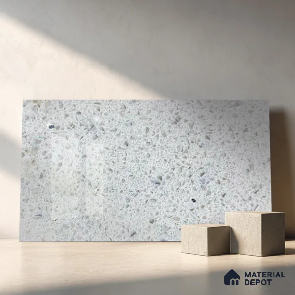 Belina Quartz QR 00164 Frosted Pebble Value Series 10.66 ft x 5.31 ft Quartz - 20 mm | 5 Years Warranty | Suitable for Kitchen, Restaurant, Counter Tops, Dining, Reception, office