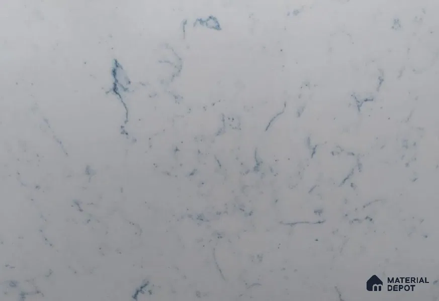 Belina Quartz QR 00334 Carrara Blue Value Series 10.66 ft x 5.41 ft Quartz - 20 mm | 5 Years Warranty | Suitable for Kitchen, Restaurant, Counter Tops, Dining, Reception, office