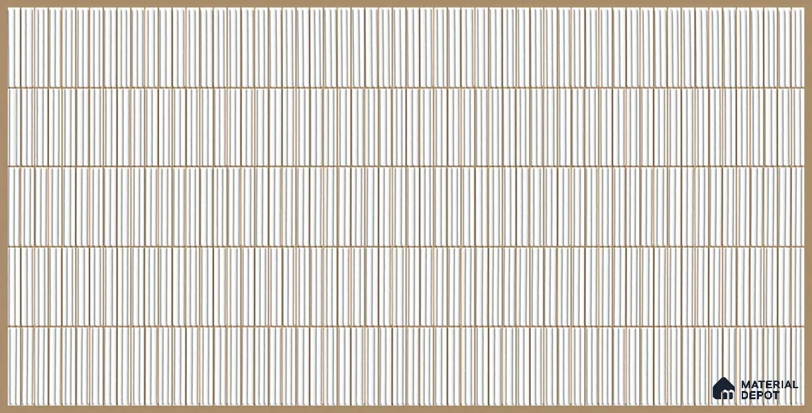 Faux Subway Wall Tile TL 06499 F Kitkat White 4 ft x 2 ft Vitrified Glossy Finish - 9 mm | Suitable for Kitchen, Bathroom & Dining Area