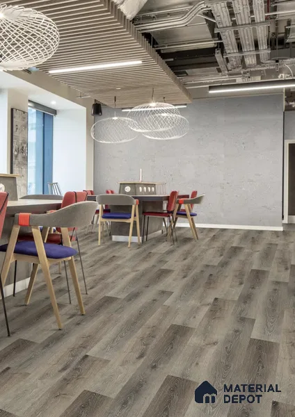 Umber Grey-Brown Matte Finish 4 ft x 7 inch - 5 mm SPC Flooring | SP 00102 | 15-Year Warranty Click-Lock DIY Installation | Suitable For Kitchen, Living Room & Bedroom