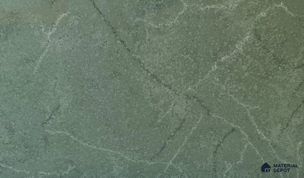 Belina Quartz QR 00274 Verdant Cascade Helsinki Series 11.5 ft x 6.5 ft Quartz - 20 mm | 10 Years of Replacement Warranty | Suitable for Kitchen, Restaurant, Counter Tops, Dining, Reception, office