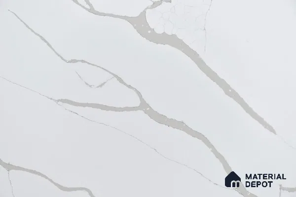 Belina Quartz QR 00239 Serene Calacatta Helsinki Series 11.5 ft x 6.5 ft Quartz - 20 mm | 10 Years of Replacement Warranty | Suitable for Kitchen, Restaurant, Counter Tops, Dining, Reception, office