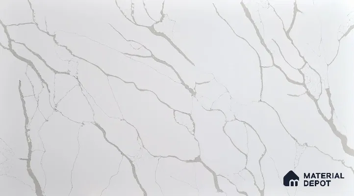 Belina Quartz QR 00239 Serene Calacatta Helsinki Series 11.5 ft x 6.5 ft Quartz - 20 mm | 10 Years of Replacement Warranty | Suitable for Kitchen, Restaurant, Counter Tops, Dining, Reception, office