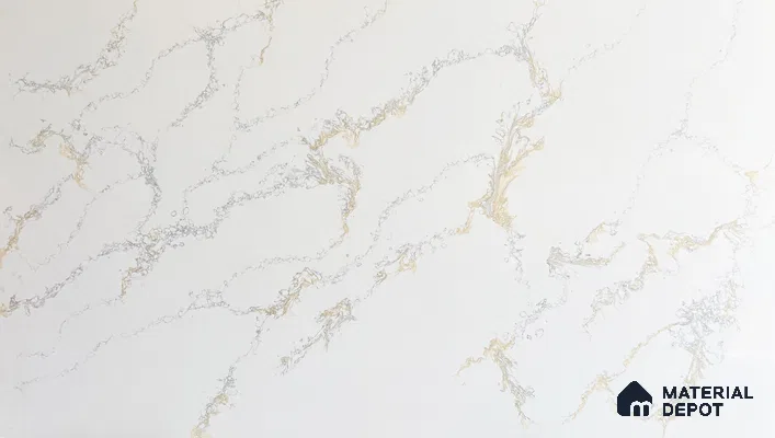 Belina Quartz QR 00233 Sunlit Cascade Helsinki Series 11.5 ft x 6.5 ft Quartz - 20 mm | 10 Years of Replacement Warranty | Suitable for Kitchen, Restaurant, Counter Tops, Dining, Reception, office