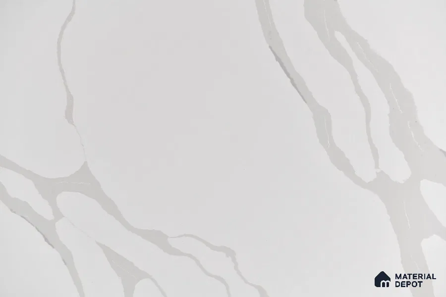 Belina Quartz QR 00236 Angelique Vein Helsinki Series 11.5 ft x 6.5 ft Quartz - 20 mm | 10 Years of Replacement Warranty | Suitable for Kitchen, Restaurant, Counter Tops, Dining, Reception, office