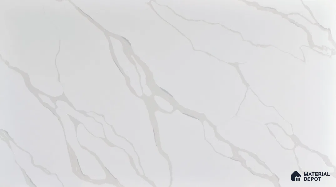 Belina Quartz QR 00236 Angelique Vein Helsinki Series 11.5 ft x 6.5 ft Quartz - 20 mm | 10 Years of Replacement Warranty | Suitable for Kitchen, Restaurant, Counter Tops, Dining, Reception, office
